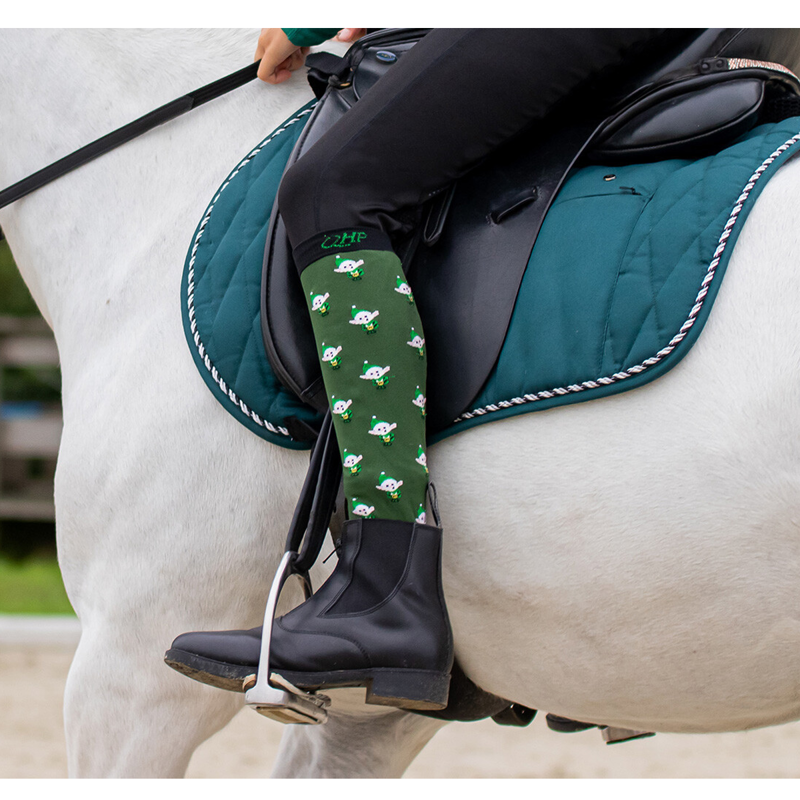 QHP Christmas Knee Stockings - 2-Pack - Elf/Rudolph -1