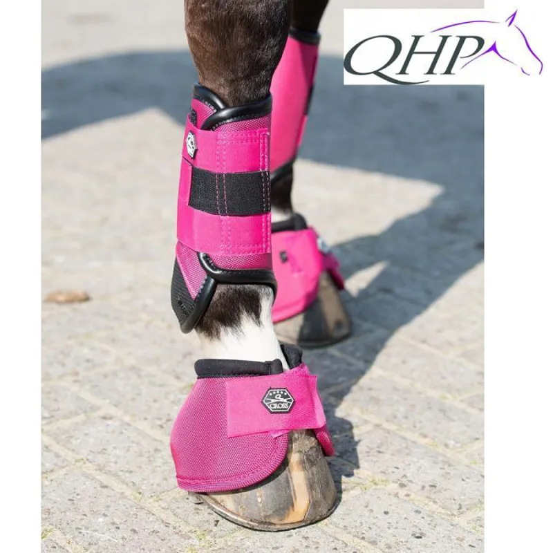 QHP Technical Front Eventing Boots - Fuchsia-1