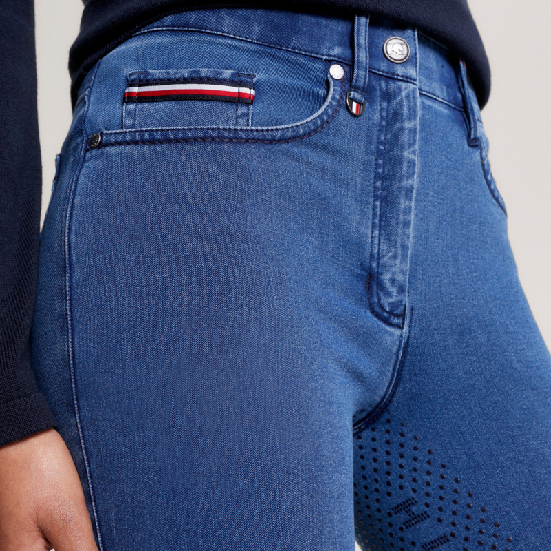 Tommy Hilfiger Women's Queens Denim Knee Grip Breeches - Heritage-3