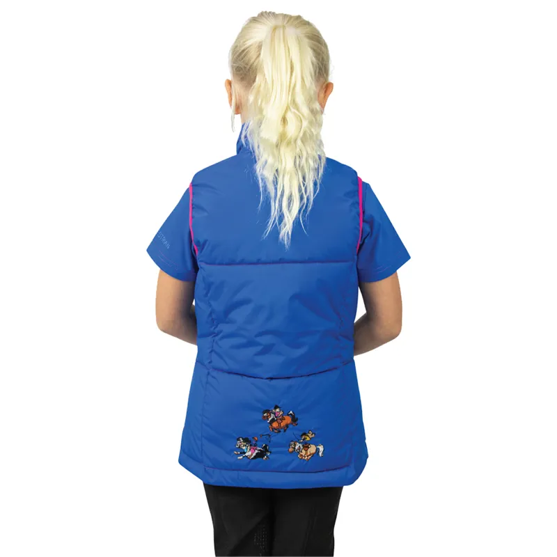 Hy Equestrian Thelwell Collection Race Children's Padded Gilet - Cobalt Blue/Magenta
