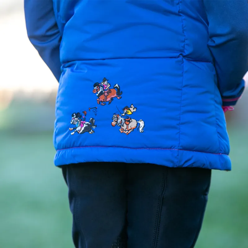 Hy Equestrian Thelwell Collection Race Children's Padded Gilet - Cobalt Blue/Magenta-3