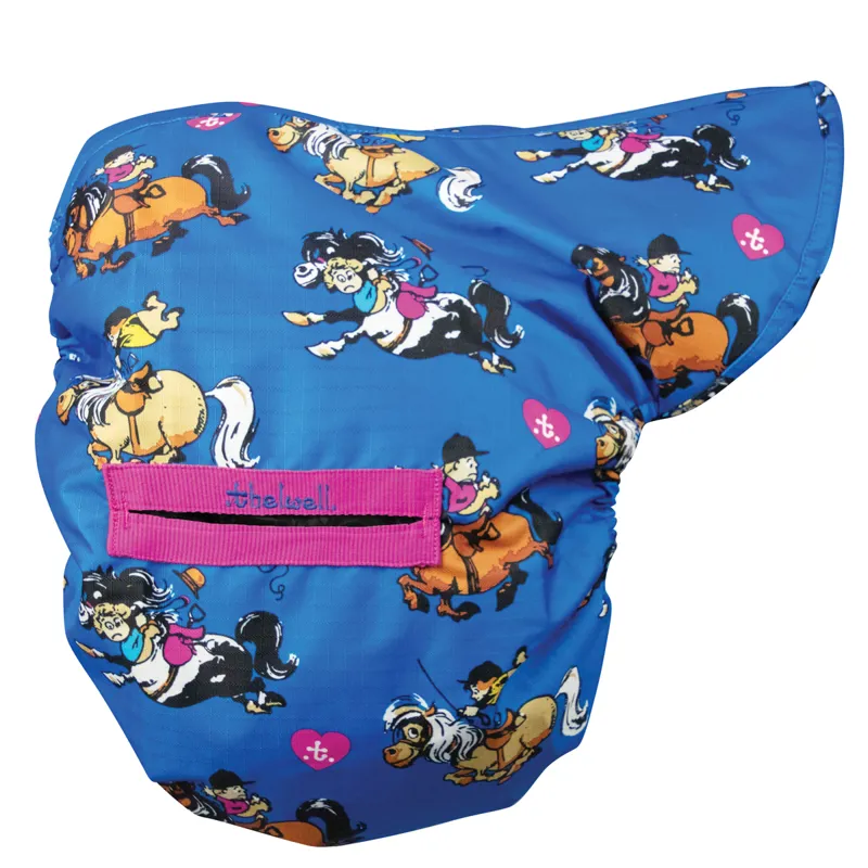 Hy Equestrian Thelwell Collection Race Saddle Cover - Cobalt Blue/Magenta 