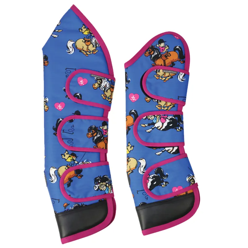 Hy Equestrian Thelwell Collection Race Travel Boots -  Cobalt Blue/Magenta