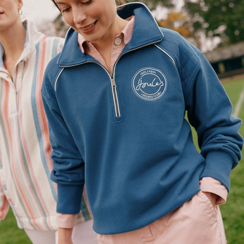 Joules Racquet Ladies Half Zip Sweatshirt - Ink Blue-7