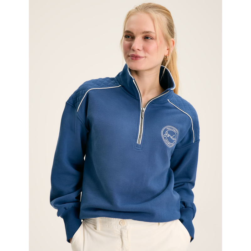 Joules Racquet Ladies Half Zip Sweatshirt - Ink Blue-1