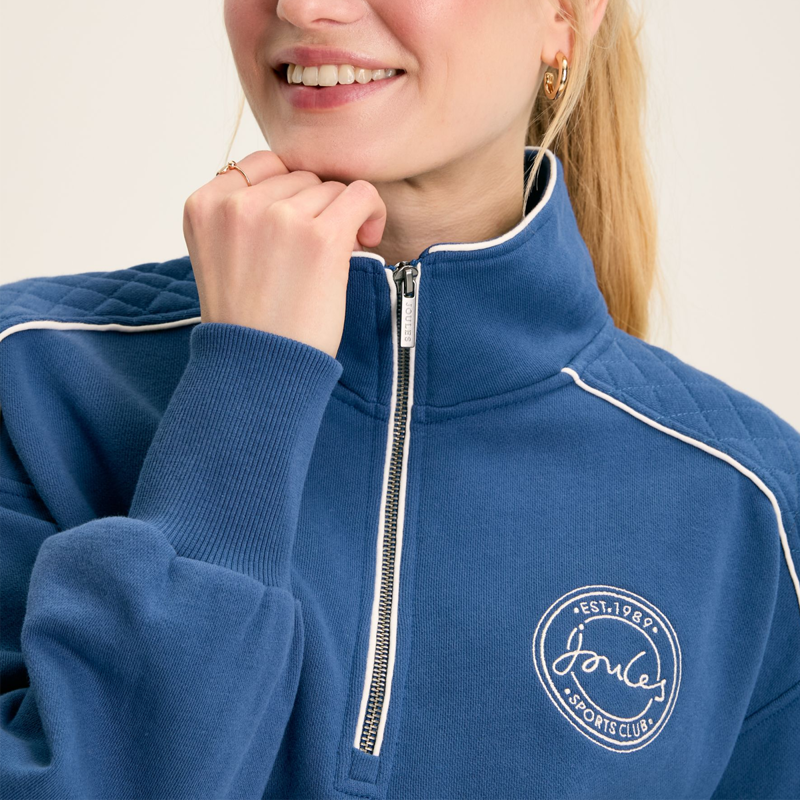 Joules Racquet Ladies Half Zip Sweatshirt - Ink Blue-5