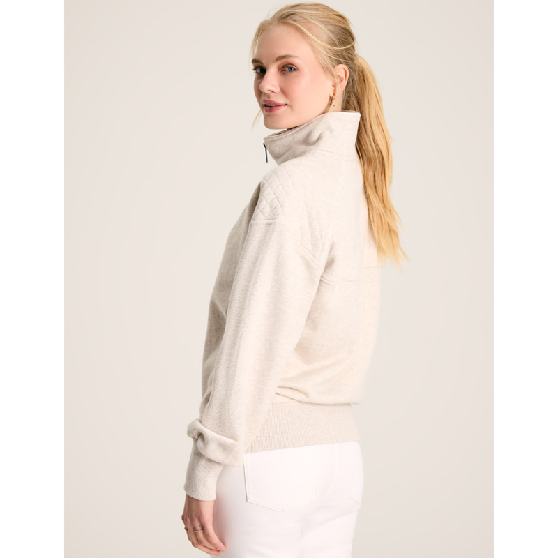 Joules Racquet Ladies Half Zip Sweatshirt - Cream Marl-2