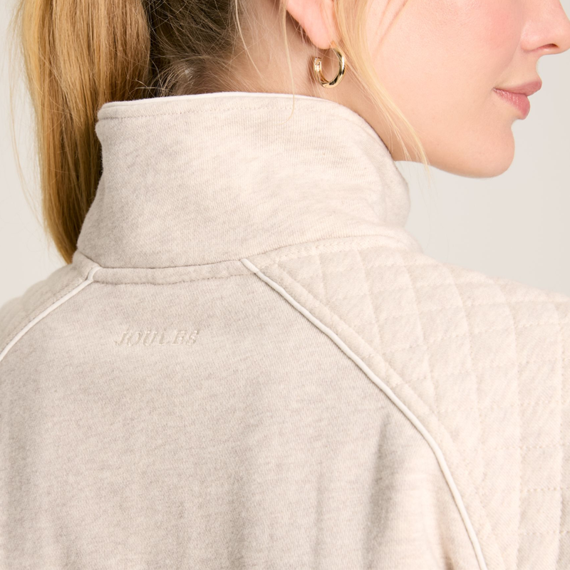 Joules Racquet Ladies Half Zip Sweatshirt - Cream Marl-3