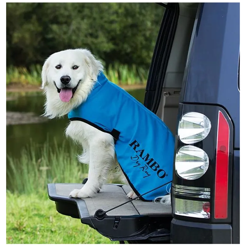 Horseware Rambo Dog Dry Rug - Blue/Black - S 