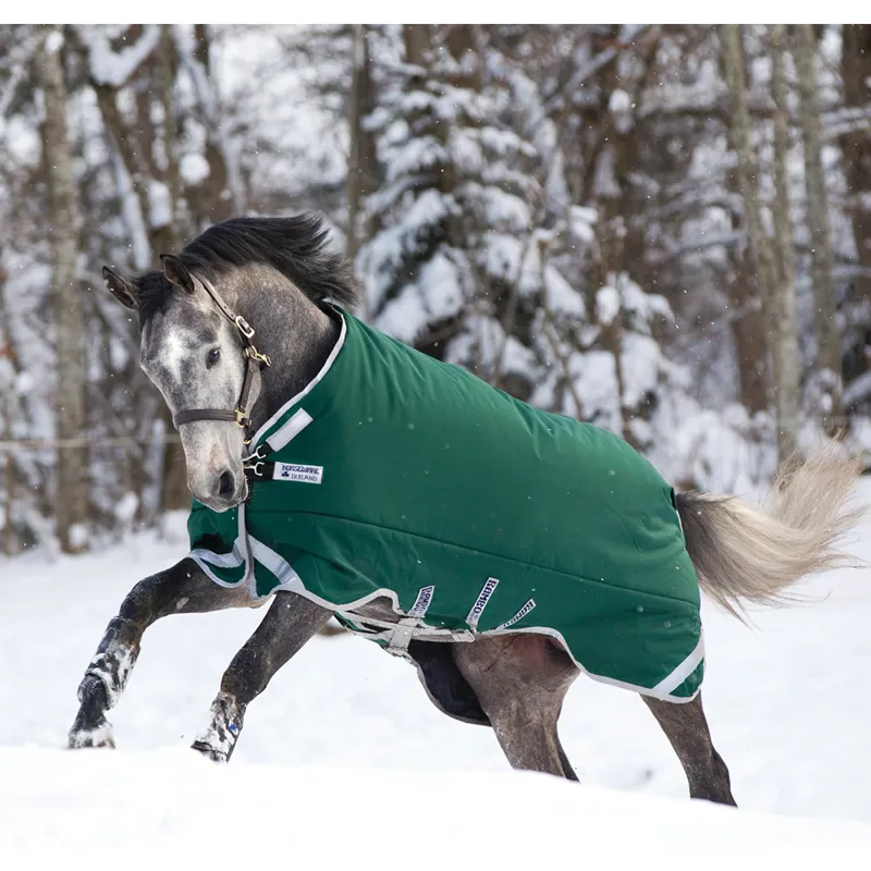 Horseware Rambo Original Heavy 400g Turnout Rug With Leg Arches - Green/Silver-1