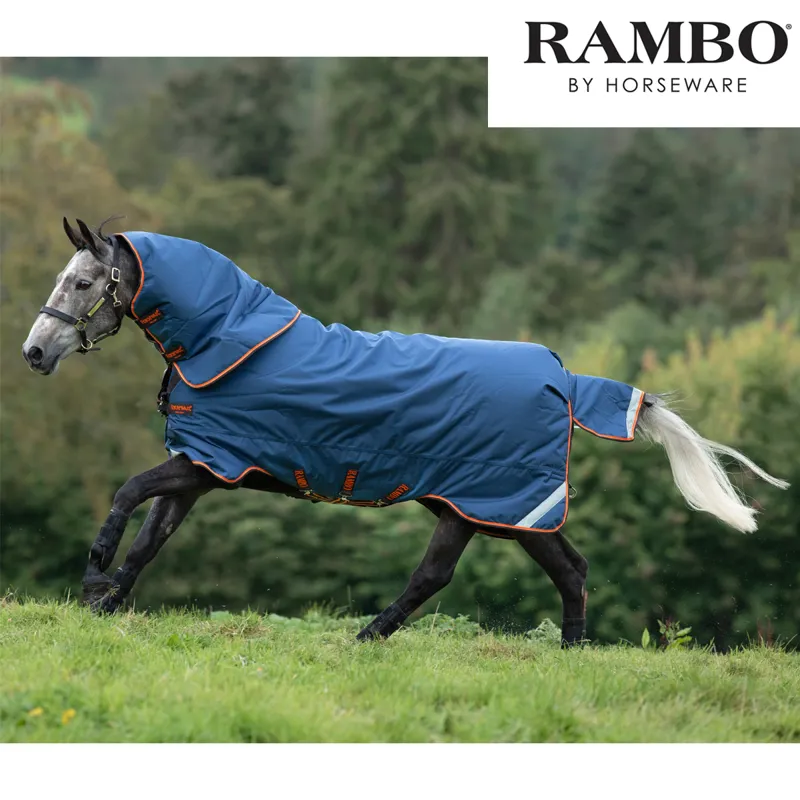 Horseware Rambo Tech Duo Bundle - Denim/Orange/Tan/Brown