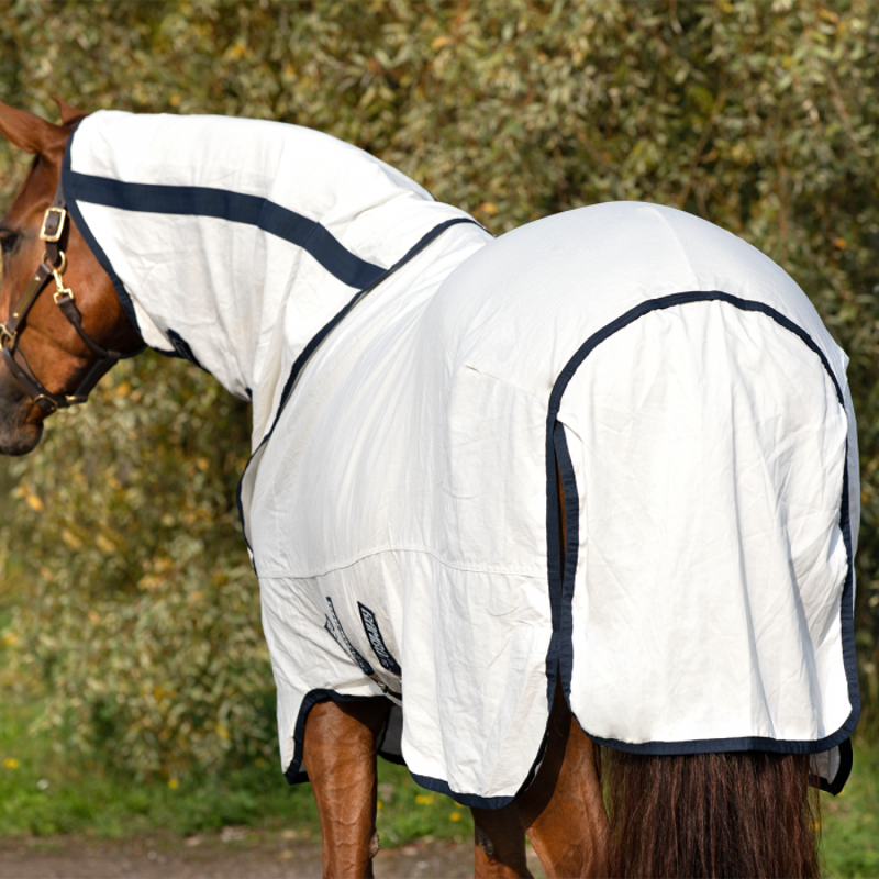 Horseware Rambo Natura Summer Sheet - White/Navy-3
