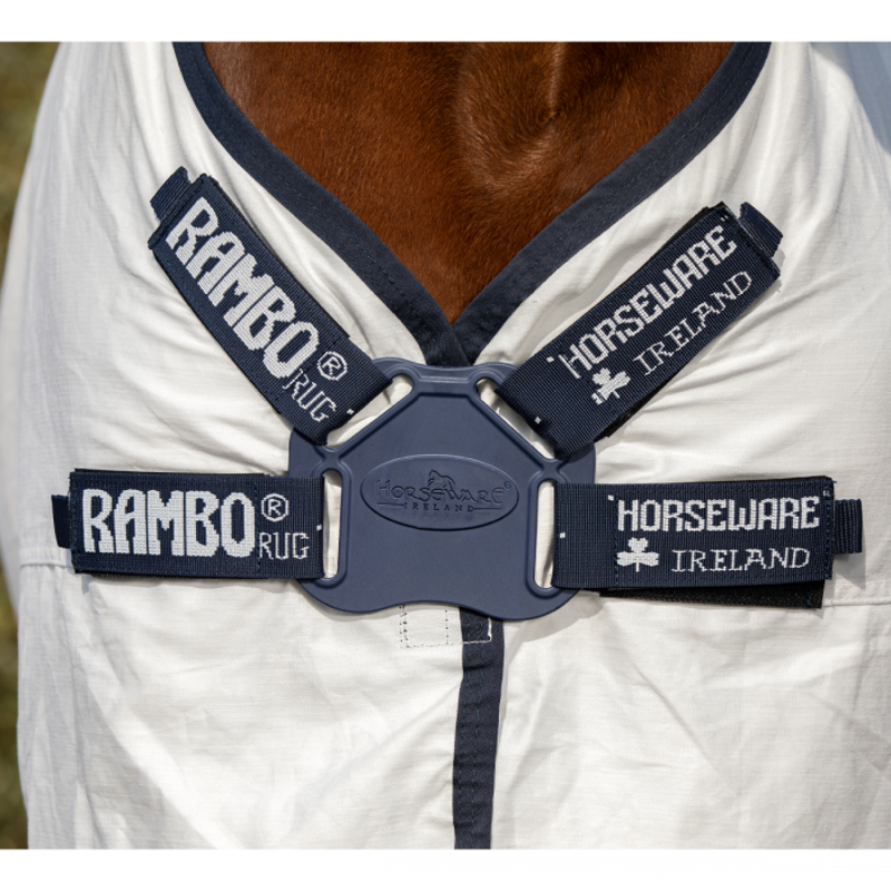 Horseware Rambo Natura Summer Sheet - White/Navy-4