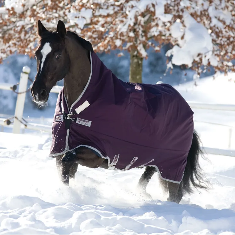 Horseware Rambo Wug 400g High Neck Turnout Rug - Dark Purple/Silver