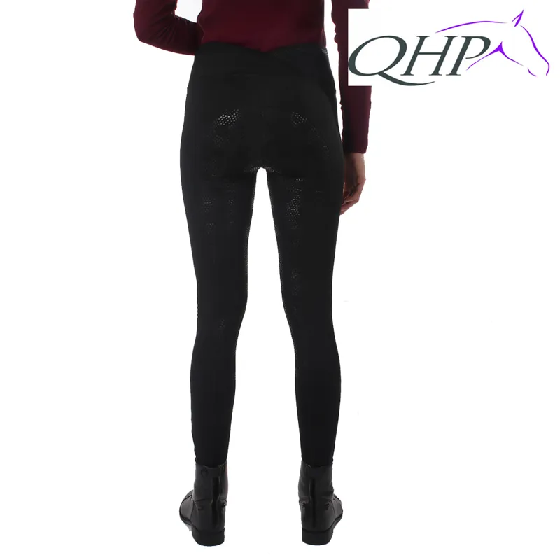 QHP Riding Tights Raquel Anti-Slip Full Seat - Black-1