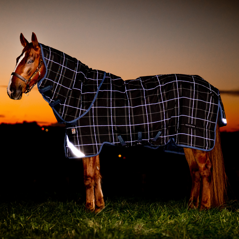 Horseware Rhino Plus Reflectech Vari-Layer Turnout Rug 250g - Navy Reflective/Indigo-3