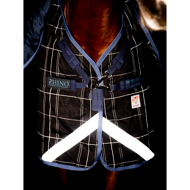 Horseware Rhino Plus Reflectech Vari-Layer Turnout Rug 250g - Navy Reflective/Indigo-7