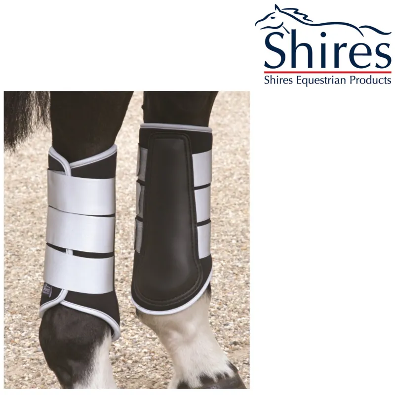 Shires Reflective Brushing Boots - Black 