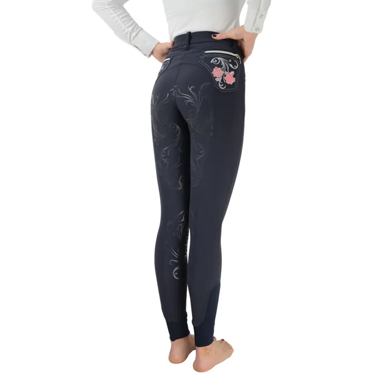 Hy Equestrian Regatta Ladies Breeches - Navy-1