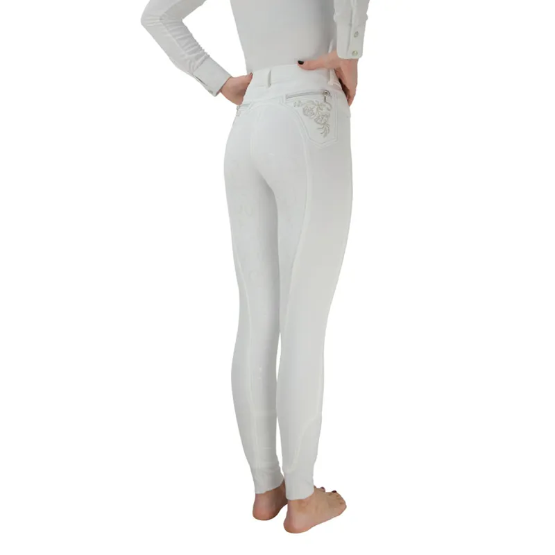 Hy Equestrian Regatta Ladies Breeches - White-1