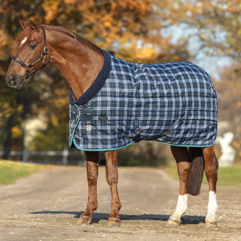 Horseware Rhino Original 450g Stable Rug with Vari-Layer - Navy Check/Teal