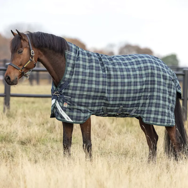 Horseware Rhino Wug Vari-Layer Turnout Rug 250g - Hunter Check/Navy/Green