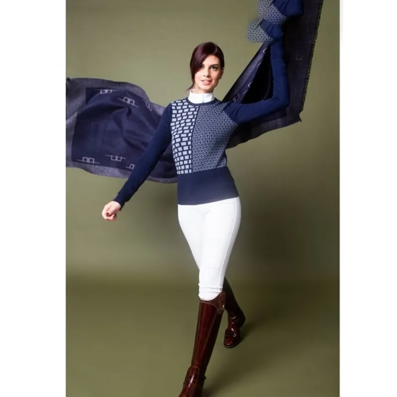 Horseware AA Platinum Round Neck Equestrian Sweater - Navy-1