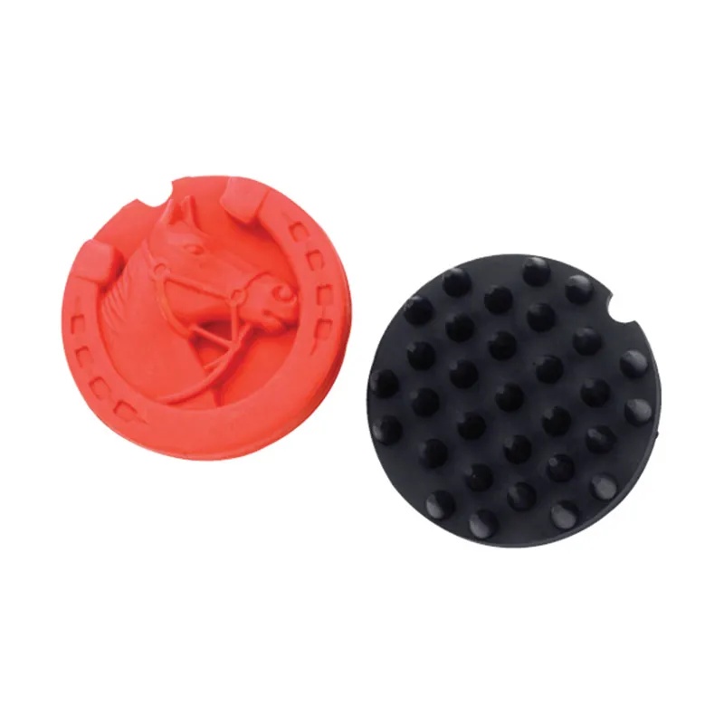 Lincoln Horse Head Rubber Curry Comb - Black
