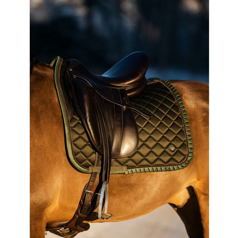 PS Of Sweden Diamond Ruffle Dressage Saddlepad - Forest Green-1