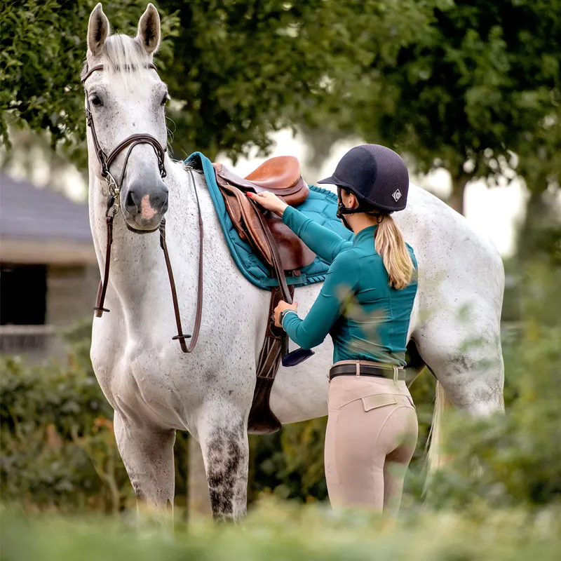 PS of Sweden Ruffle Jump Saddlepad - Petrol Blue-2