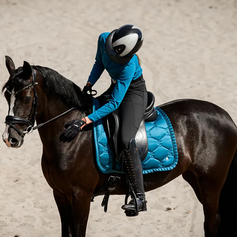 PS of Sweden Ruffle Dressage Saddlepad - Petrol Blue-2