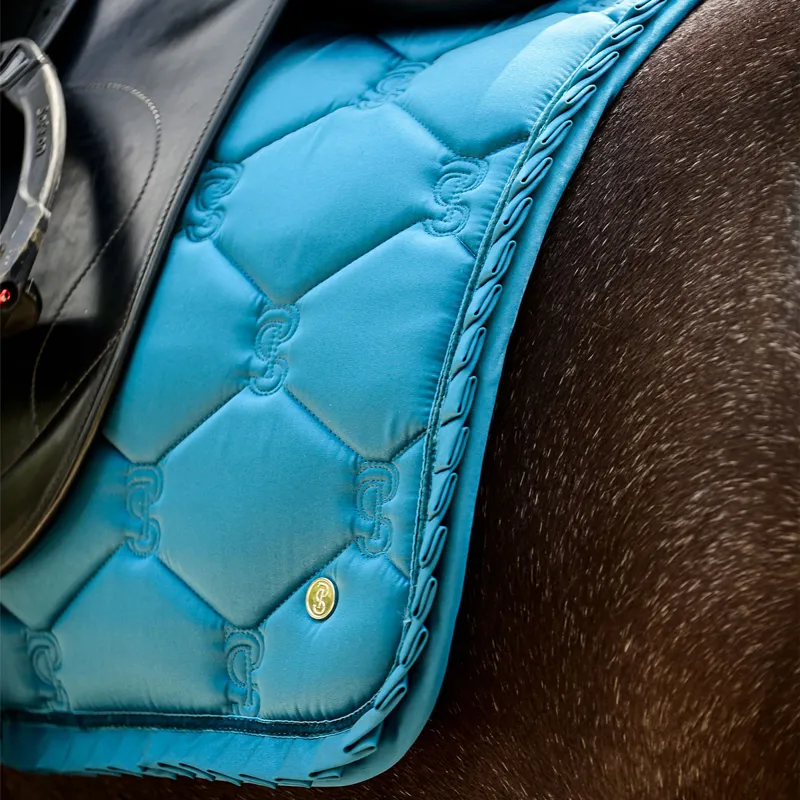 PS of Sweden Ruffle Dressage Saddlepad - Petrol Blue-3