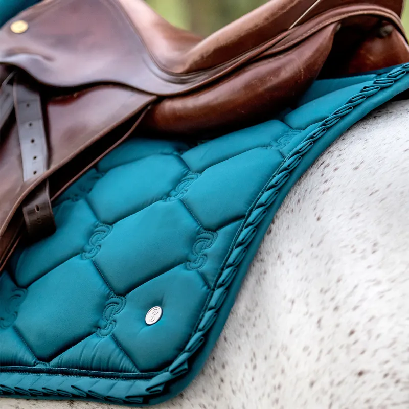 PS of Sweden Ruffle Jump Saddlepad - Petrol Blue-1