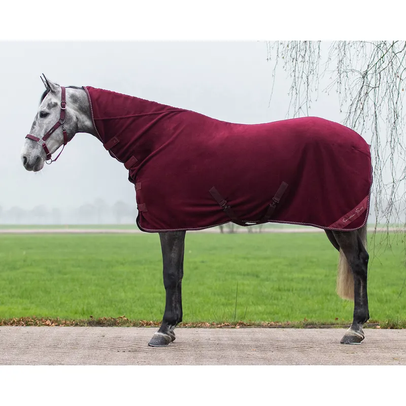QHP Fleece Rug Brilliance With Neck - Porto Red