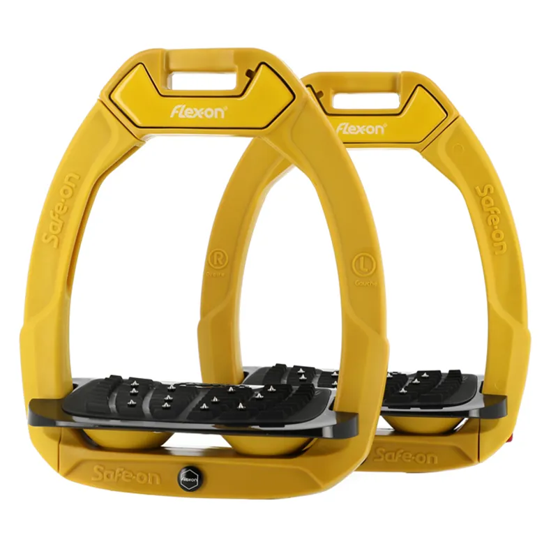 Flex-On Safe-On Inclined Ultra-Grip Safety Stirrups - Curry - Limited Edition
