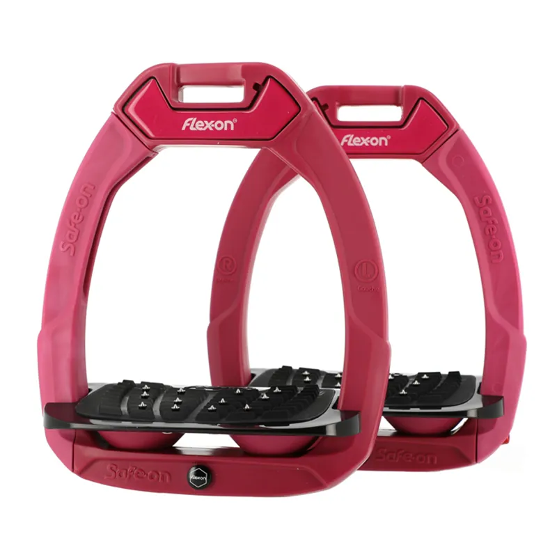 Flex-On Safe-On Inclined Ultra-Grip Safety Stirrups - Fushia - Limited Edition