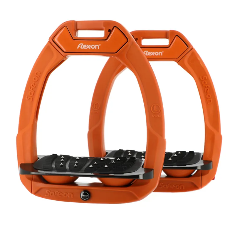 Flex-On Safe-On Inclined Ultra-Grip Safety Stirrups - Orange - Limited Edition
