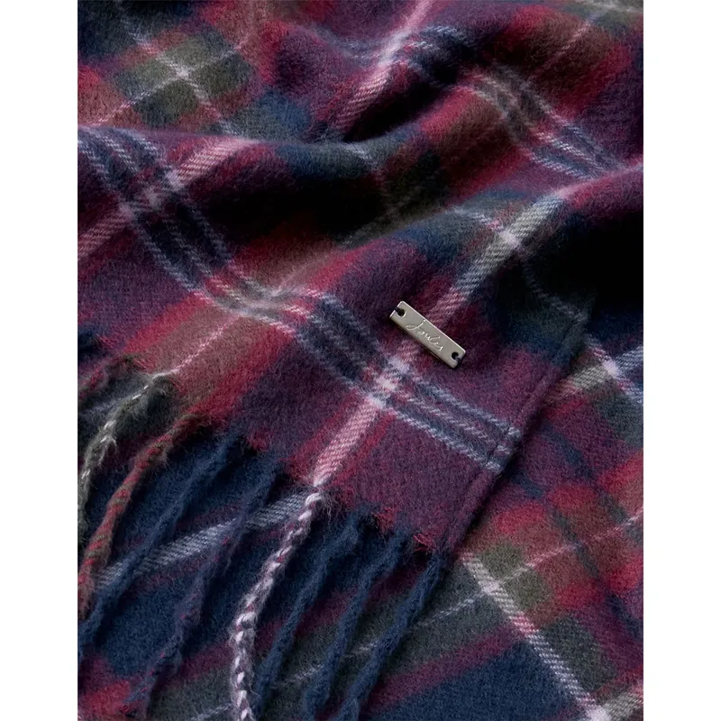 Joules Bracken Scarf - Navy Purple Check -1