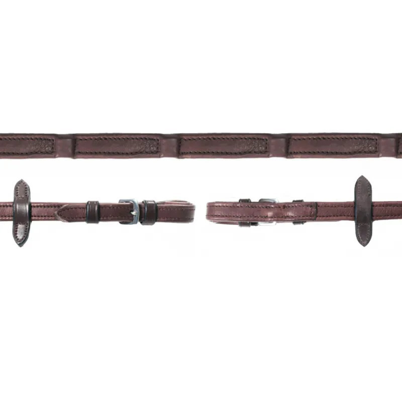 Schockemohle Durasoft Reins  - Dark Brown/Silver