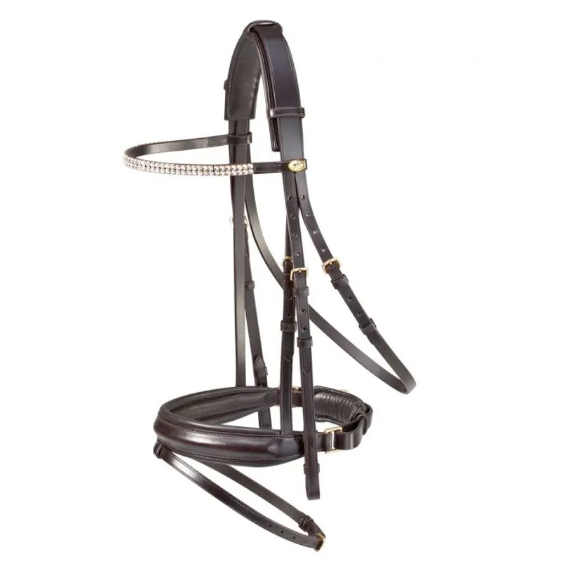Schockemohle Kentucky Premium Bridle - Espresso/Gold