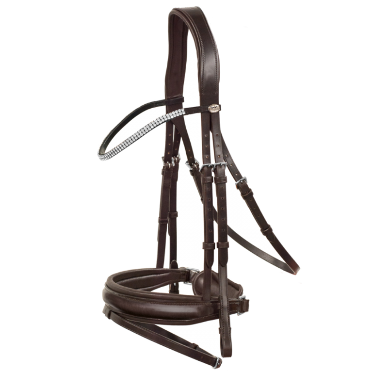 Schockemohle Manhattan Bridle - Espresso/Patent/Silver-3