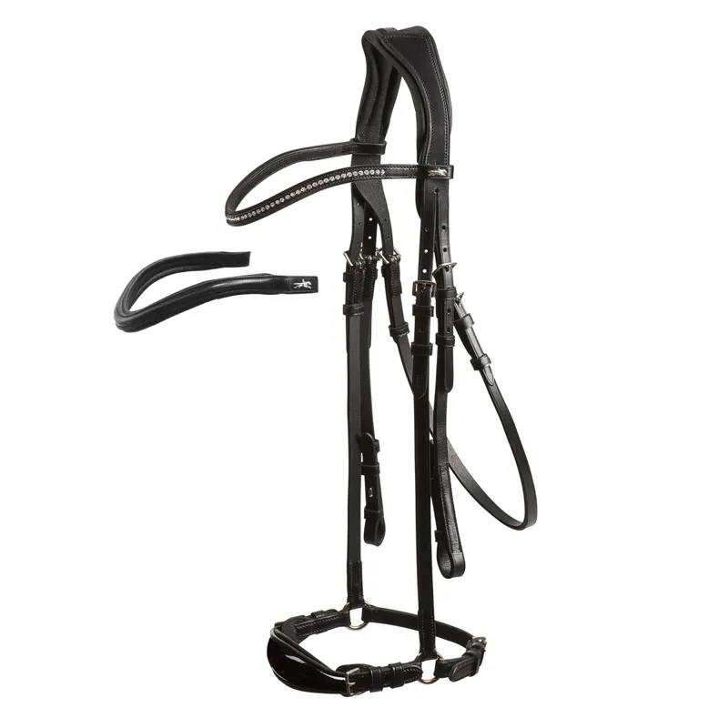 Schockemohle Seattle Anatomical Bridle - Black/Patent/Silver