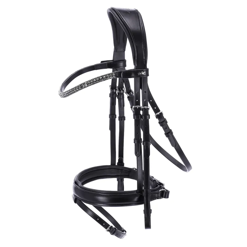 Schockemohle Malaga Bridle - Black/Grey/Silver