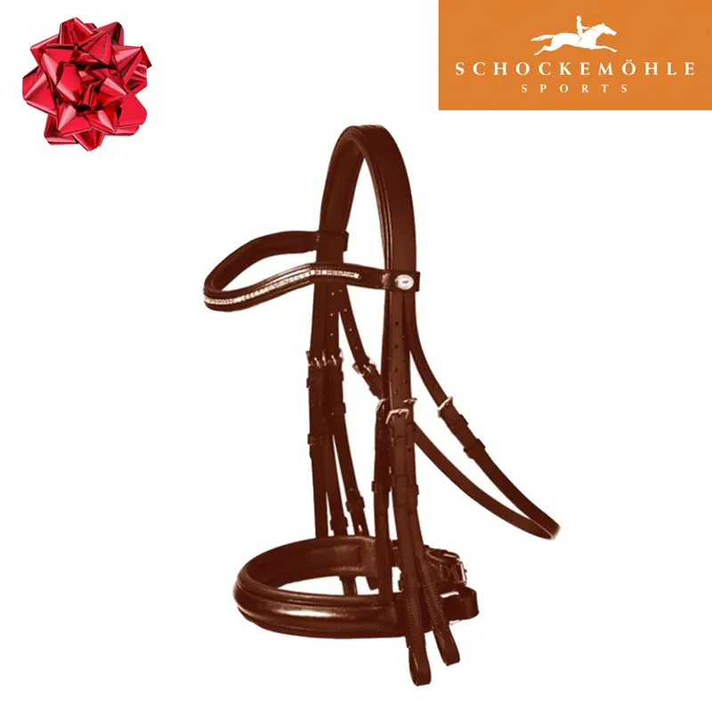 Schockemohle Brisbane Double Bridle - Antique Brown/Silver - Advent Offer