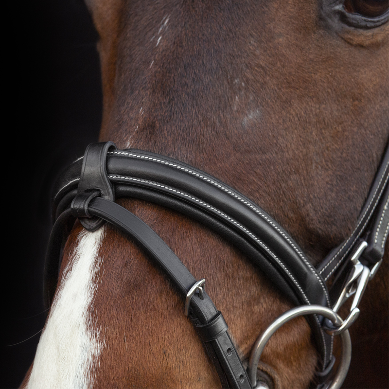 Schockemohle Dortmund Bridle - Black/Cream/Silver-2