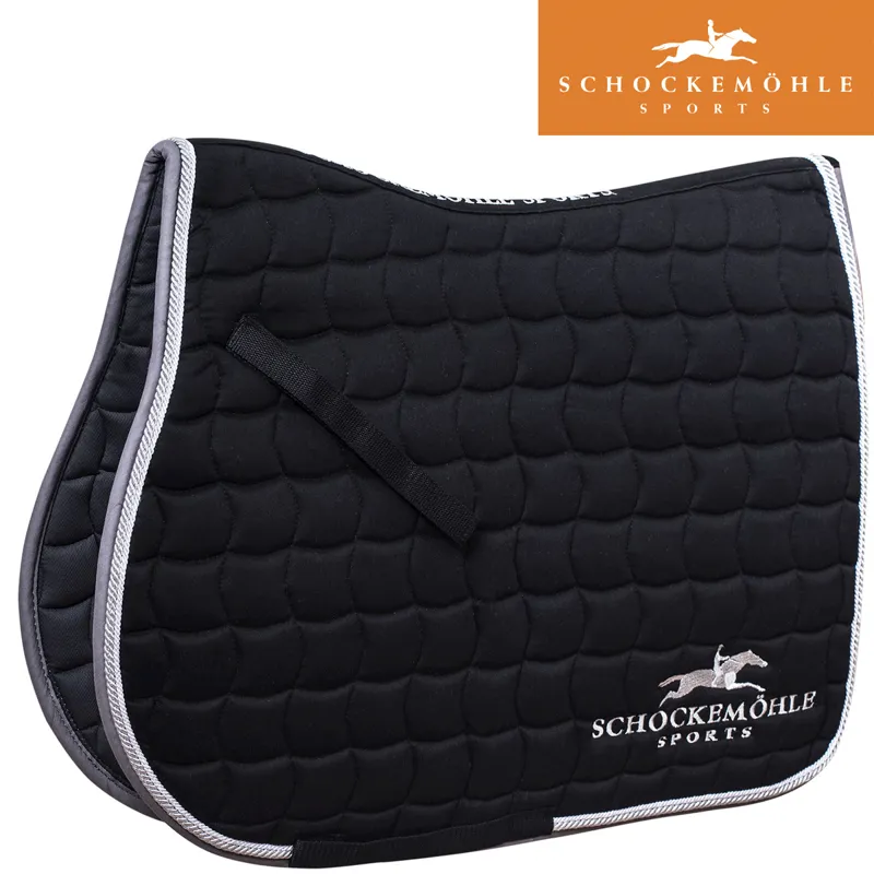 Schockemohle Dynamite Jumping Saddlepad With Logo - Black/Silver