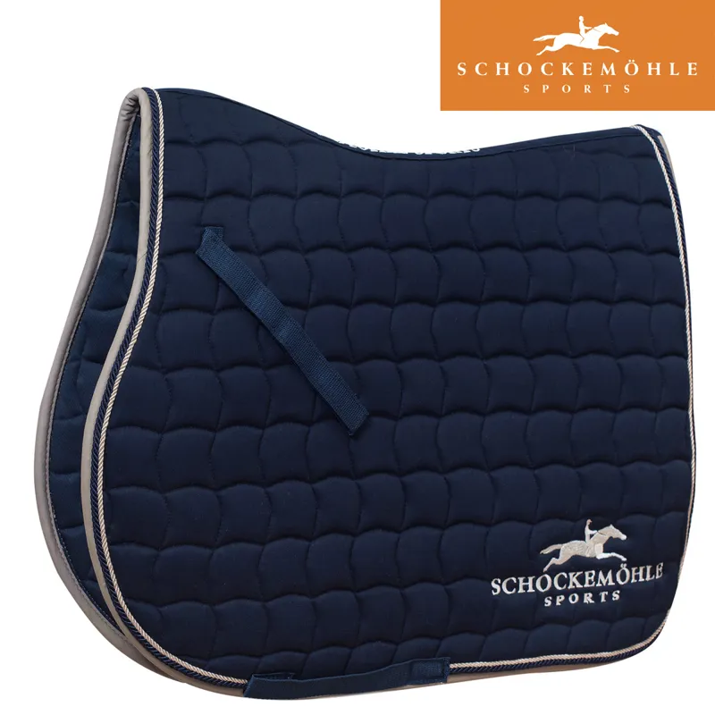 Schockemohle Dynamite Jumping Saddlepad With Logo - Navy/Stone