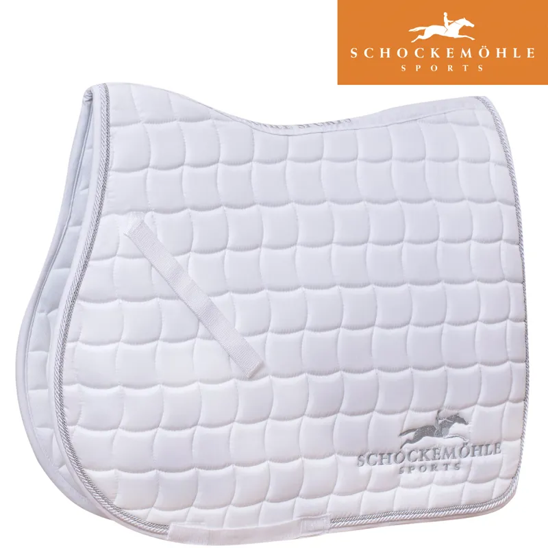 Schockemohle Dynamite Jumping Saddlepad With Logo - White/Silver