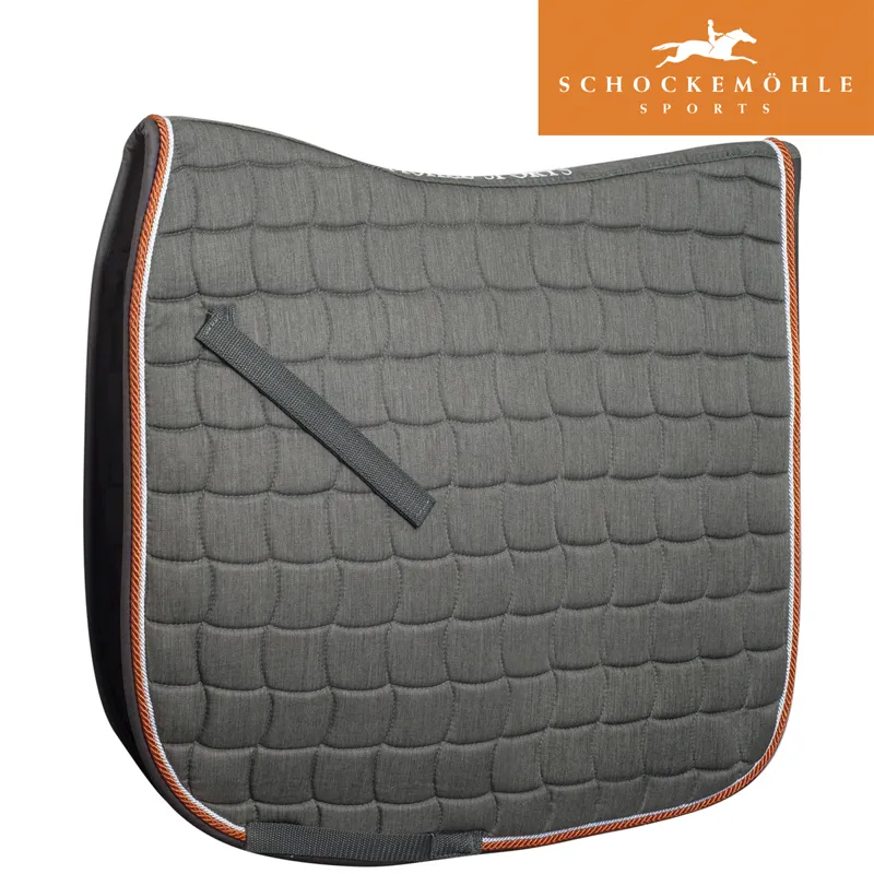 Schockemohle Dynamite Dressage Saddlepad - Grey Melange/Orange