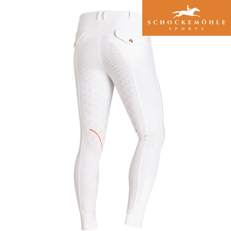 Schockemohle Leo Grip Mens Breeches - White-1